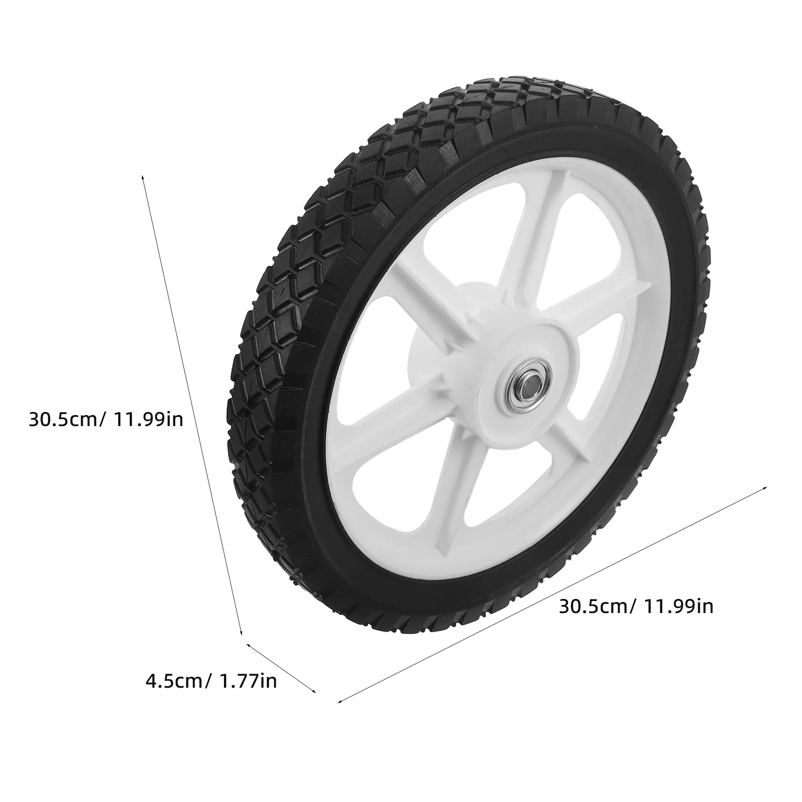 12 Inch Puncture Proof Rubber Wheelbarrow Wheels Replacement Heavy Duty Flat Free Garden Cart Tires for Lawn Mower Hand Truck