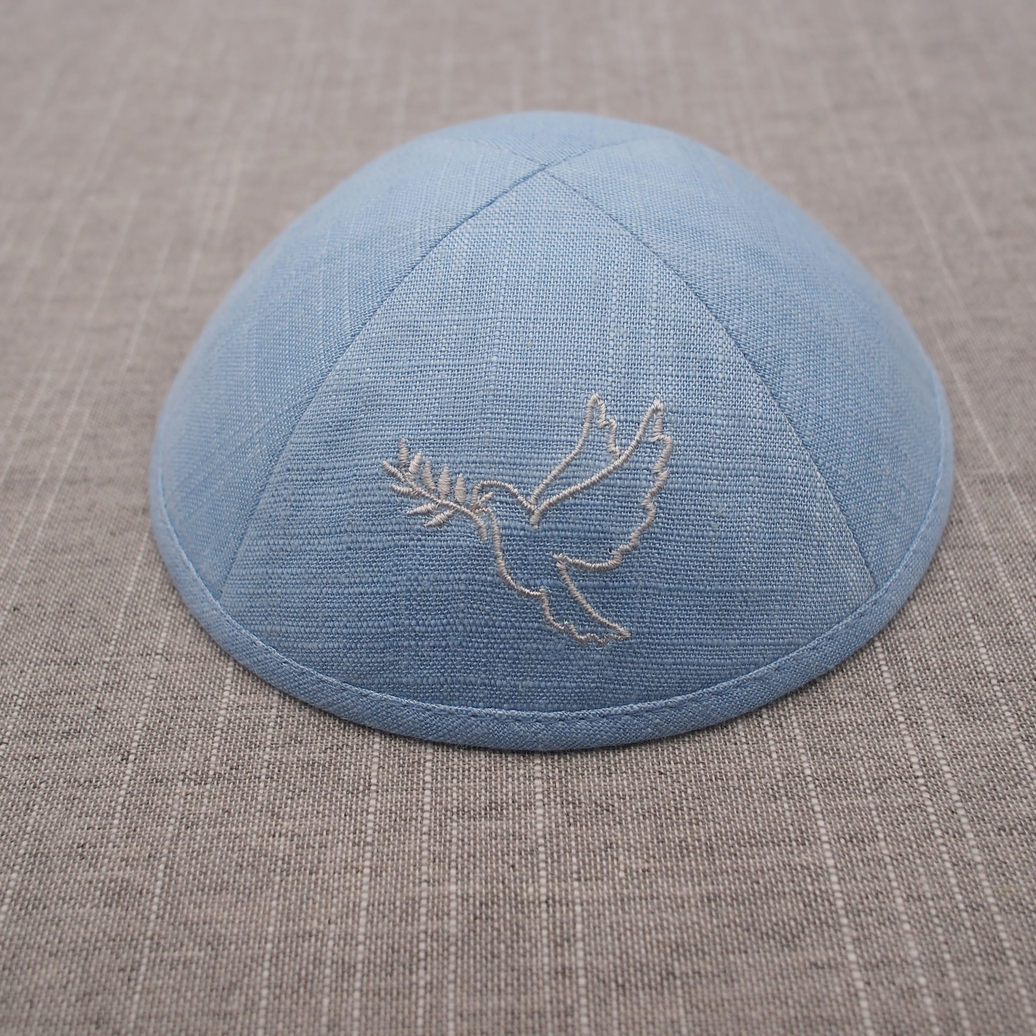 Custom Jewish Kippot Wedding Headwear - close-up view