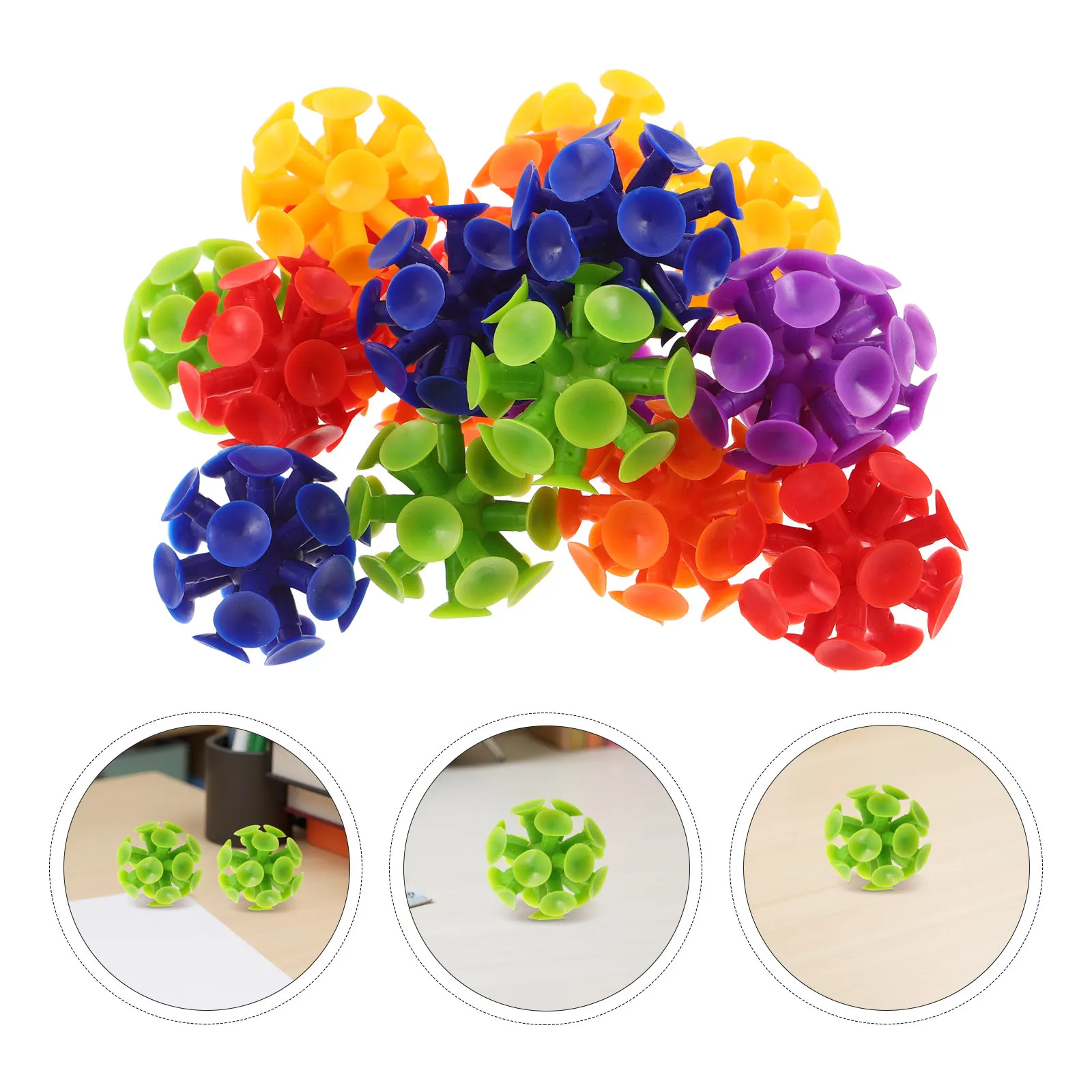 18Pcs Suction Throwing Balls 5Cm Diameter Pure Color Minimalist Sticky Ball Game for Kids Hand-Eye Coordination Indoor Outdoor