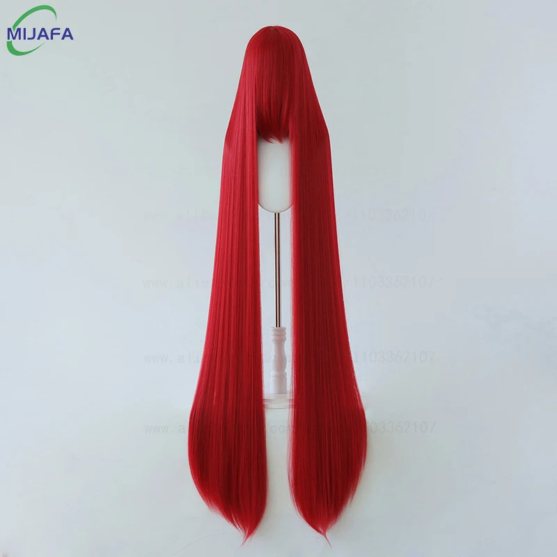 700g High Quality 59" 150cm Long Straight Cosplay Wig With Bang Blond Brown Red Green Blue Heat Resistant Hair Colors Anime Wigs image 2