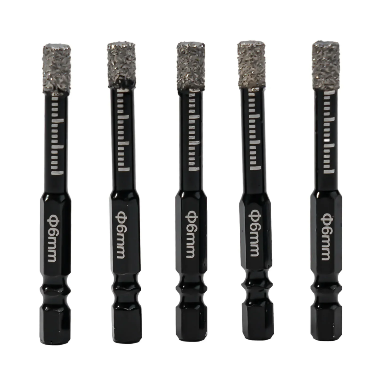 

5pcs Vacuum Brazed Diamond Dry Drill Bits 6 /8mm Hex Shank Ceramic Tile Drill Bit Marble Granite Tile Hole Opener
