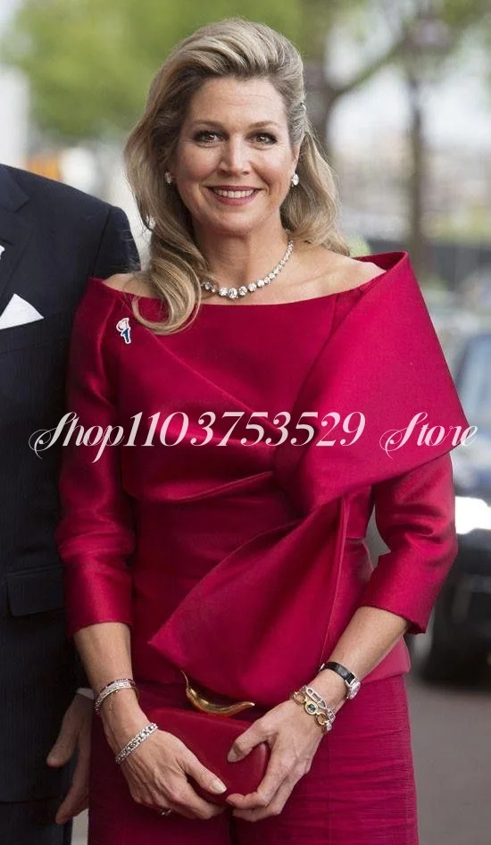 Luxurious Red mother of the bride dresses 2025 Long Sleeve Satin Pleated Trouser Set Formal Occasion Dresses hochzeitskleid