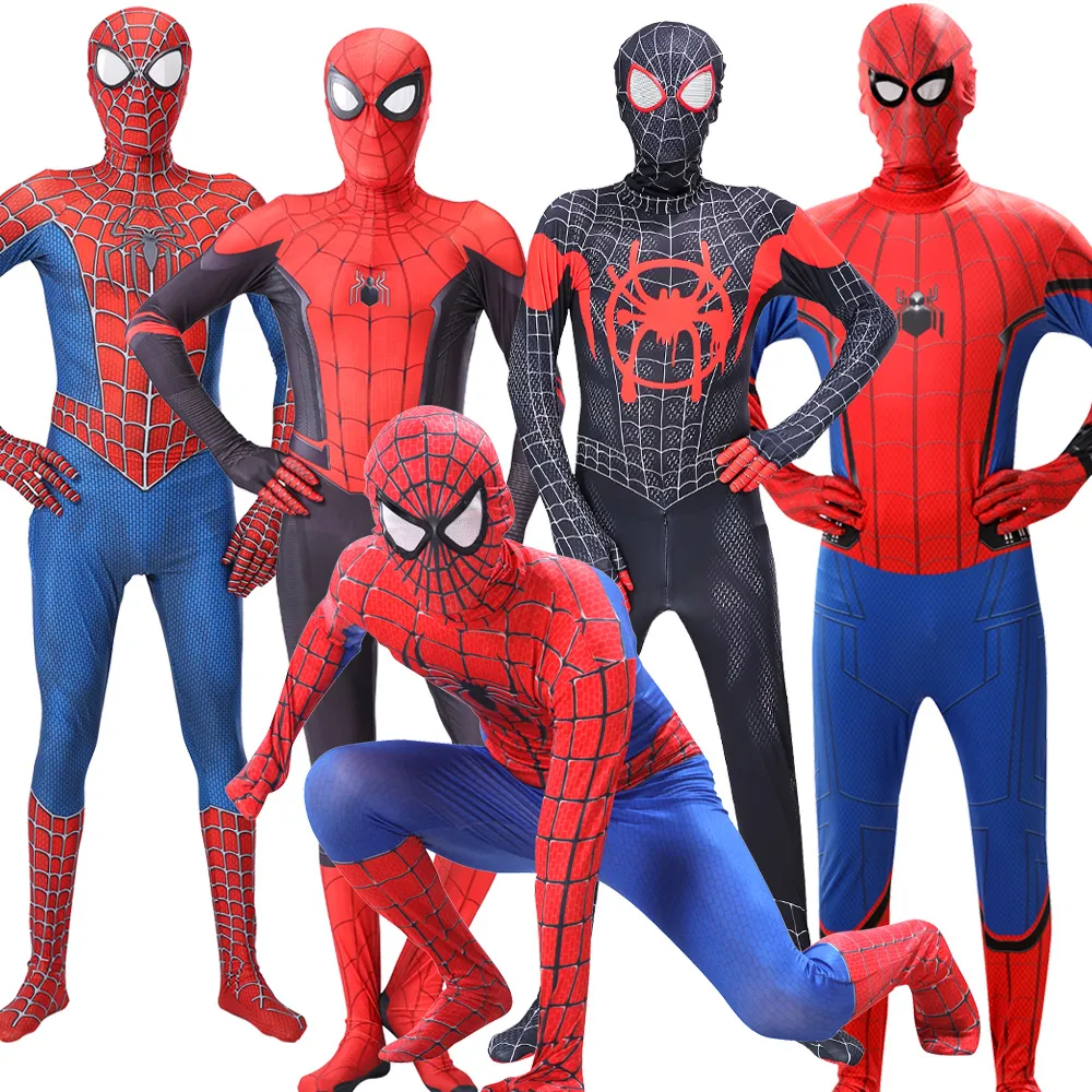 Anime Black Red Spiderman Cosplay Costume Superhero 3D Style Clothes Kids  Zentai Full Bodysuits In Halloween
