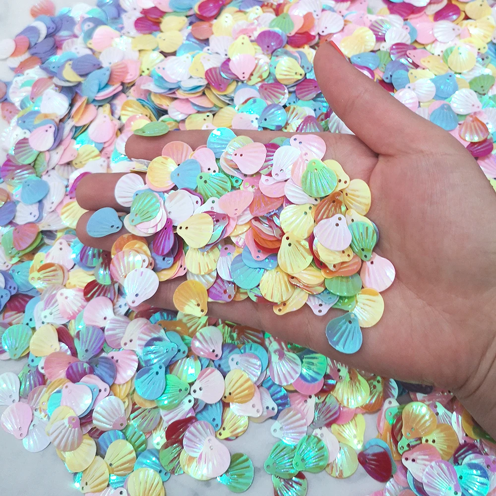 500g Shell Sequins PVC Flat Flower Shape Loose Sequin Paillettes Sewing Craft DIY Scrapbooking DIY Phone Case Decor 12*13mm