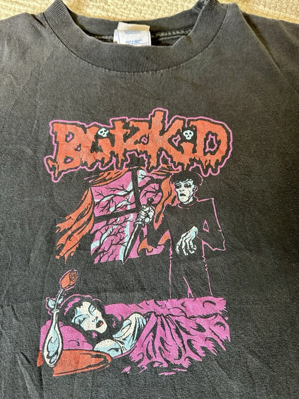 Camiseta RARE VTG de Frankenstein Blitzkid, banda de Heavy Metal Horror Punk, talla pequeña