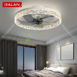 IRALAN 60W LED Ceiling Light Ceiling Fan Modern Simple Home Bedroom Remote Control Dimmable Fan Light