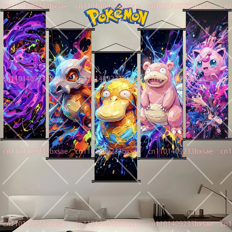 Pokémon Anime HD Poster Scroll Psyduck Slowpoke Rayquaza Jigglypuff Farfetch'd Gengar Jirachi Greninja Geburtstagsgeschenk