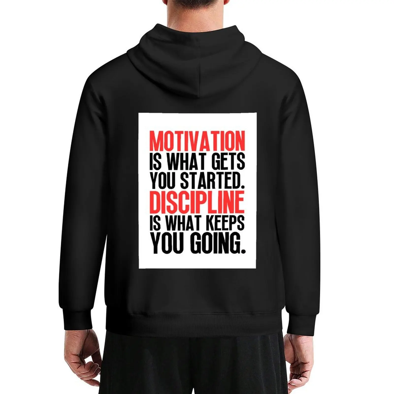 

Motivation VS Discipline Hoodie fashion men autumn korean style clothes men's sweat-shirt set autumn hoodie