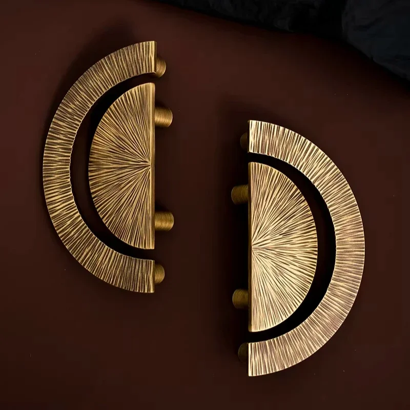 Antique Creative Semi-circular Vertical Pattern Handles Handmade Hammer Pattern Furniture Handle High End Retro Cabinet Pulls