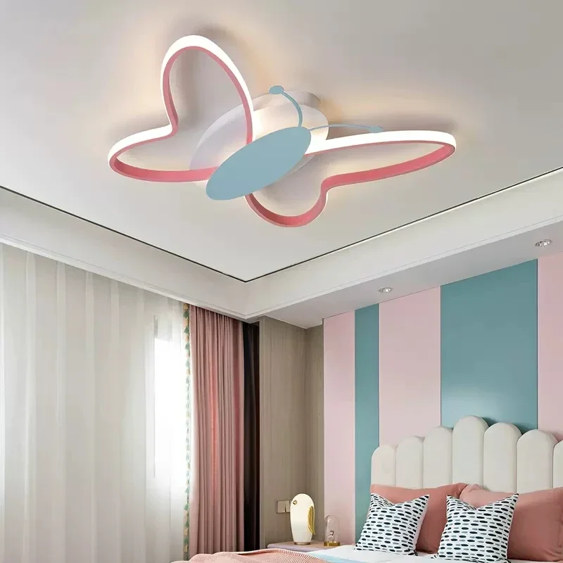 

Cartoon Creative Color Butterfly ceiling lamp Girl Bedroom children's room lamp cute dream LED insect ceiling lamp free shipping