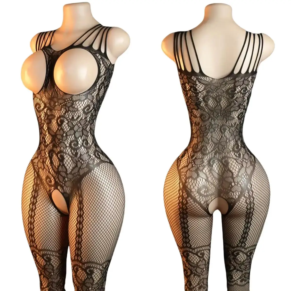 Hot Erotic Lingerie Set Fishnet Bodystockings Sexy Crotchless Bodysuits Women's Secret Clothes Plus Size Transparent Underwear - Image 5