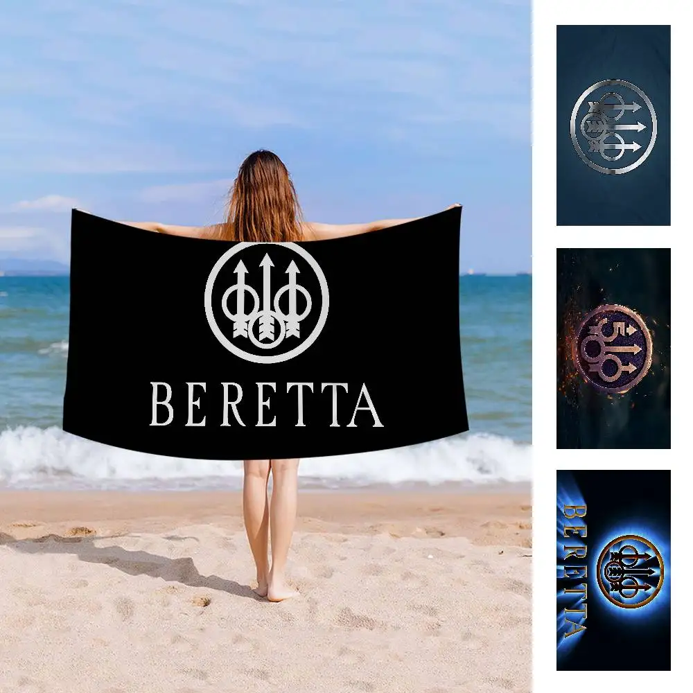 Fashion Brand B-Beretta Logo Beach Towel Colorful Bath Towels for Girl Microfiber Quick Dry Custom Sand Free Beach Yoga Spa Gym