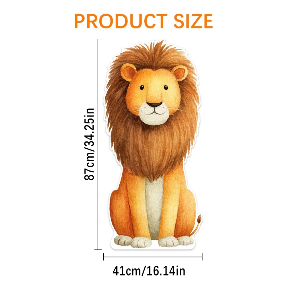 Animal Cardboard Cutout Standee, 2D Flat Standing Photo Booth Prop, Safari Animal Sign for Birthday Baby Shower Party Decor view 5