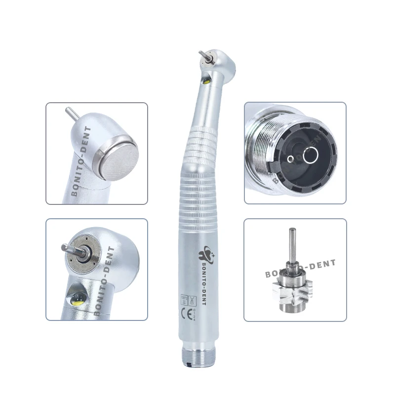 Dental LED Handpiece High Speed Handpiece E Generator Button Torque Head Air Turbine 2/4 Holes Fit NSK KAVO