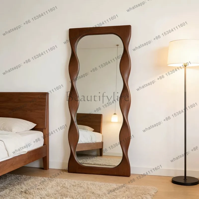 

American retro style full-length mirror antique style living room floor-to-ceiling full-length mirror Nordic style
