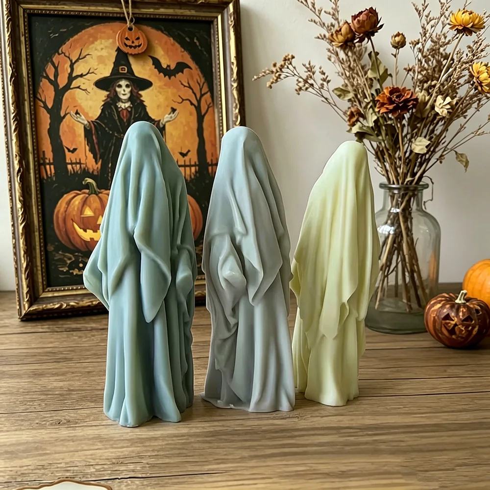 Świeca halloweenowa forma zamaskowana ludzie narzędzie do świeca DIY dekoracji tynku do aromaterapii — zdjęcie 3