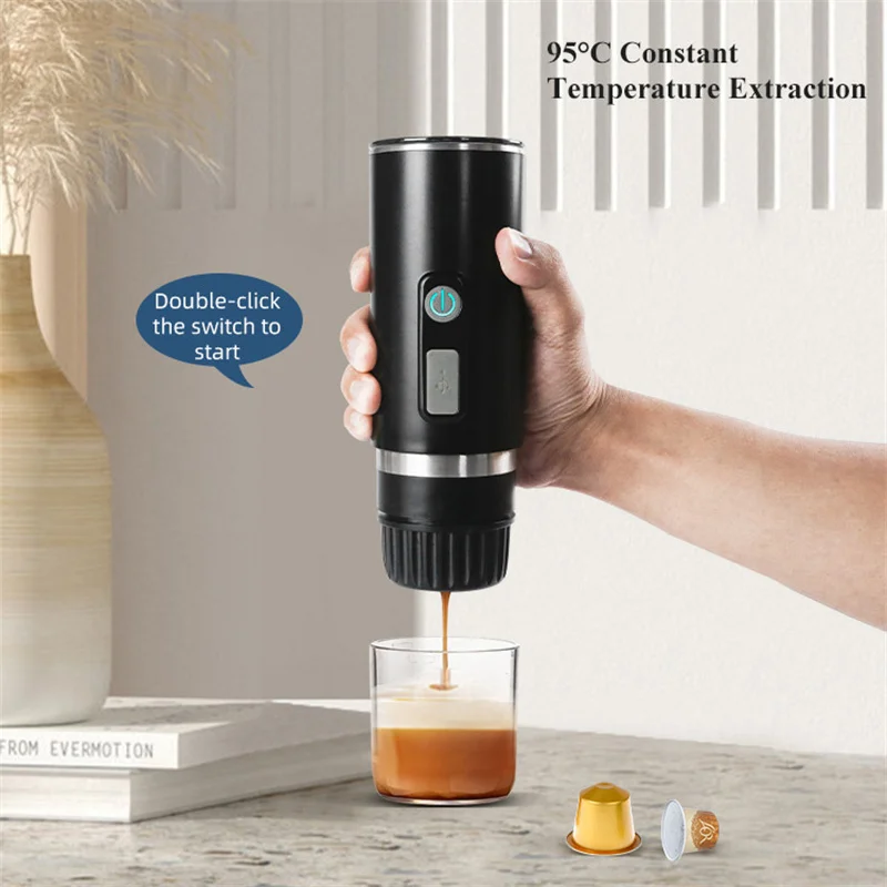 

Portable Espresso Maker Fully Automatic Coffee Grinder Compatible NS Capsules Manually Operated Small Handheld Coffee Machine