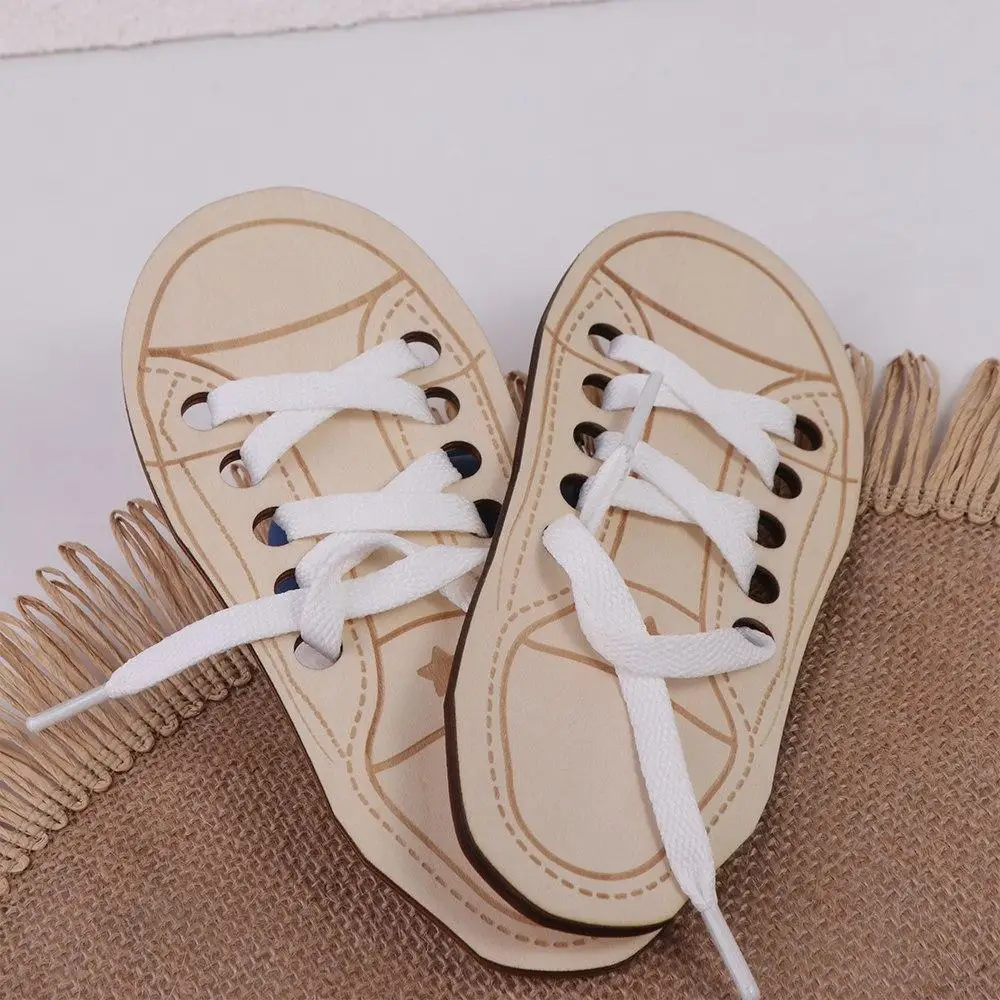 Aids Early Education For Baby Tying Shoelaces Boards Learn to Tie Laces Toy Montessori Educational Toy Wooden Lacing Shoe Toy