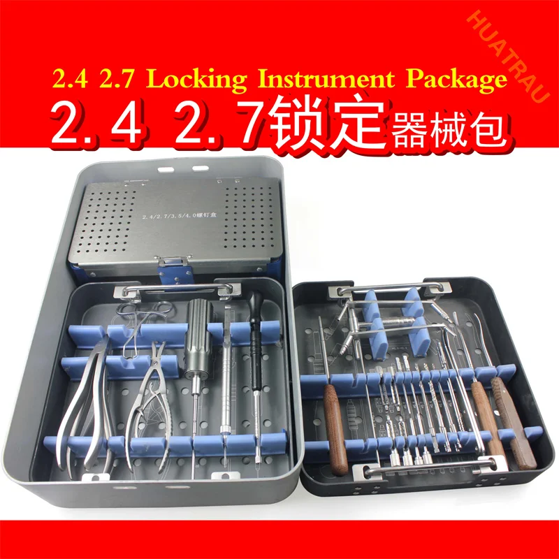 

Набор инструментов для установки блокирующих пластин и винтов (2.4, 2.7) для ортопедических операций на локтевой, лучевой и малоберцовой костях.