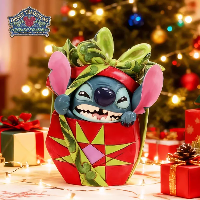 

Enesco Disney Traditions Jim Shore Stitch Christmas Surprise Box Figurine Collectible Holiday Birthday Gift For Disney Fans