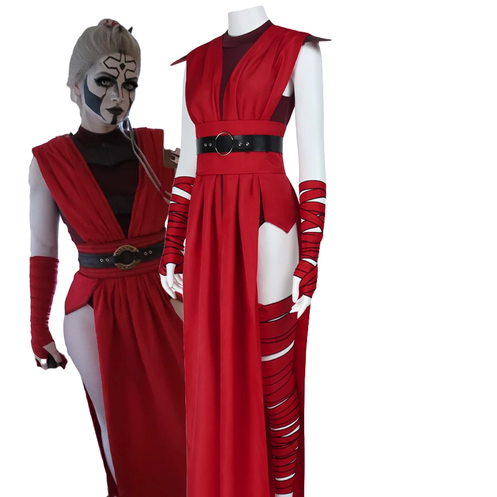 Nochebuena Merrin ‌   Body interior rojo oscuro para Cosplay, vestido rojo, disfraz de vendas, traje para mujeres adultas, traje de Carnaval de Halloween
