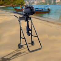 ﻿ Foldable Outboard Boat Motor Cart Rubber Wheels Outboard Boat Engine Carrier Multi Purposed Engine Stand for Transferring