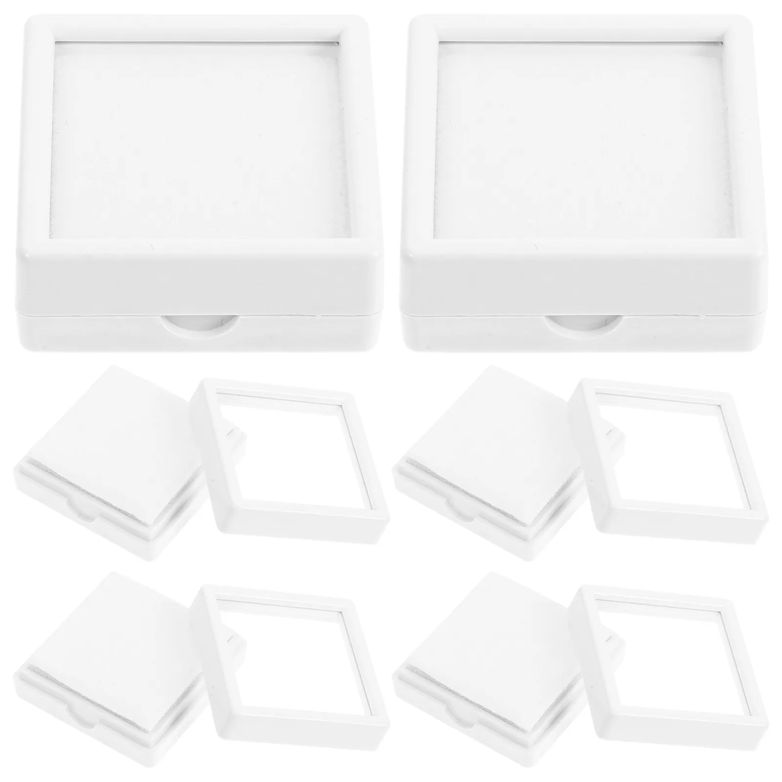 6Pcs Clear Glass Display Boxes Stylish Jewelry Organizer for Rocks Gems Pendants Charms Coins and Trinkets Compact