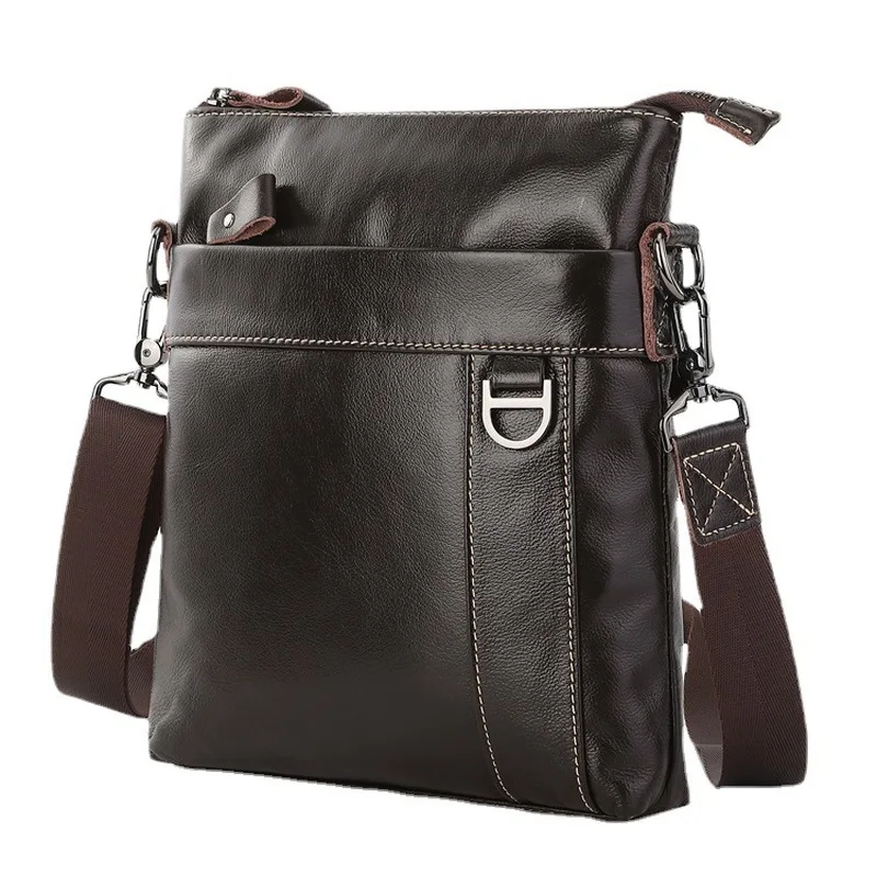Retro crossbody bag, casual bag, business man's vertical style crossbody bag, cowhide handbag, single shoulder small bag Retro