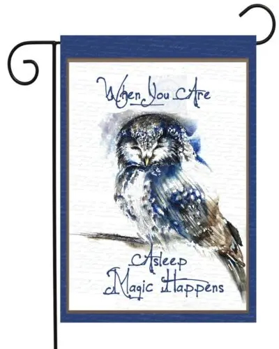 When You Are Asleep  Owl -Garden Flag Top Quality  Double Sided