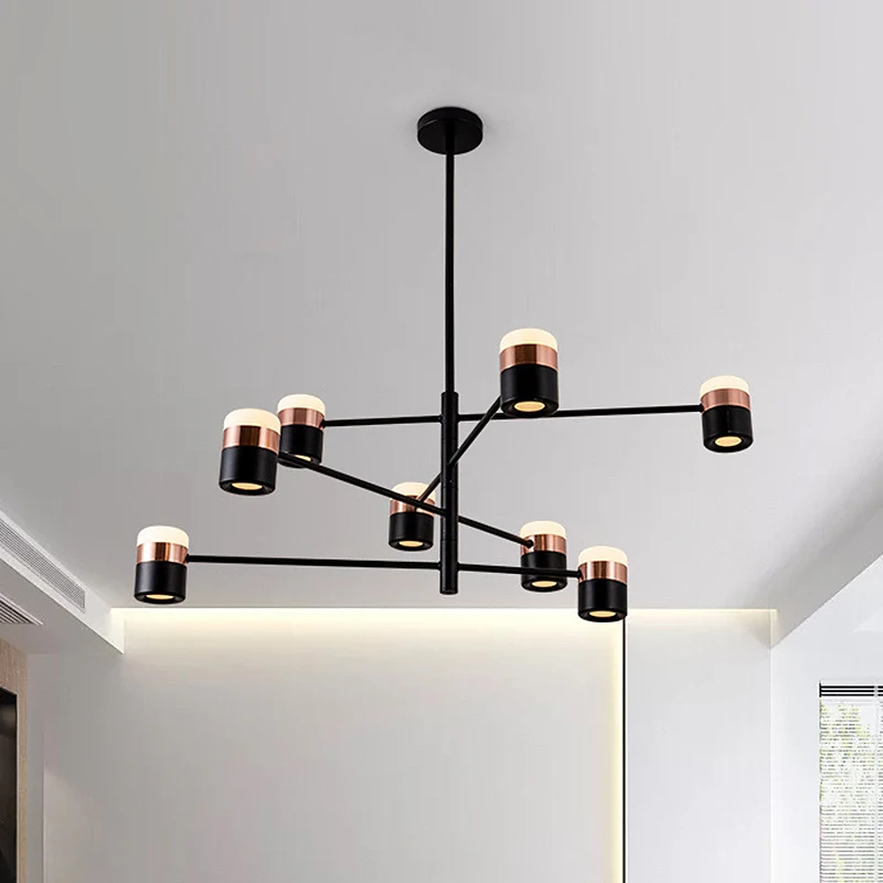 

Nordic Modern Chandeliers Led Ceiling Chandelier for Living Room Black Home Decor for Kitchen Color Adjustable LED Light