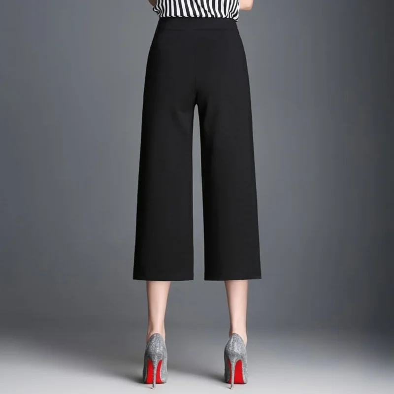 Spring Summer Office Lady Black Suit Pants Koreon Clothing Streetwear Fashion Women Elastic High Waist Casual Oversized Trousers