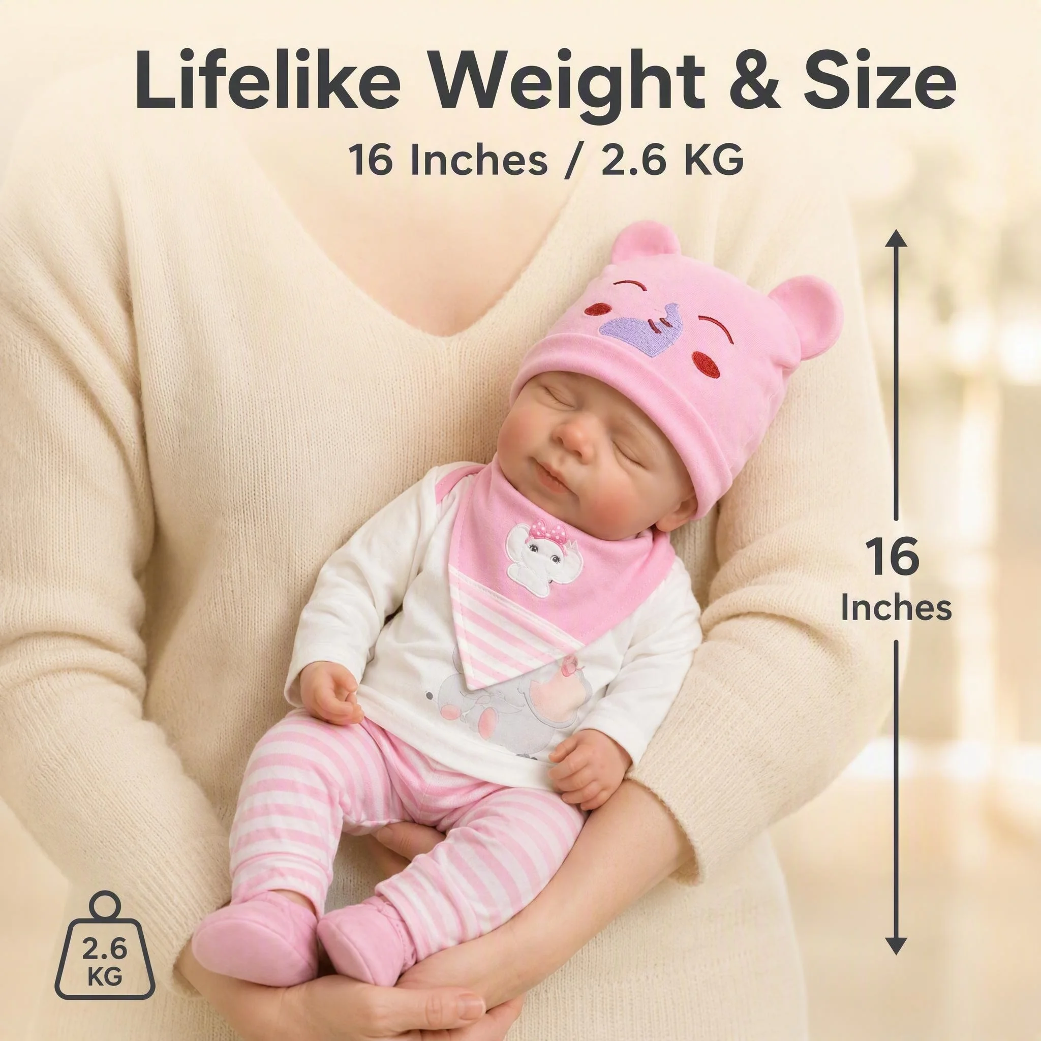NPK Neue Reborn-Babypuppe 16 Zoll Pascale Gewicht 2,6 KG Ultra Weiche Platin-Silikon Echte Neugeborenen-Puppe mit Offener Mundöffnung – Detail 3