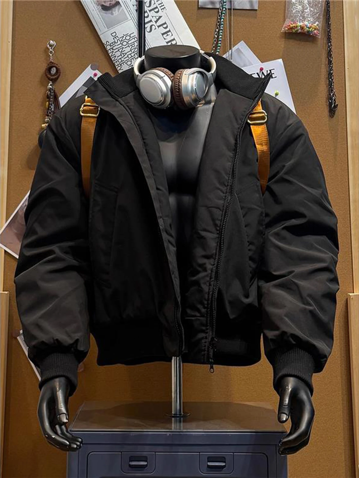 

Утепленная мужская зимняя куртка-бомбер с воротником-стойкой, устойчивая к холоду, из хлопка, для работы