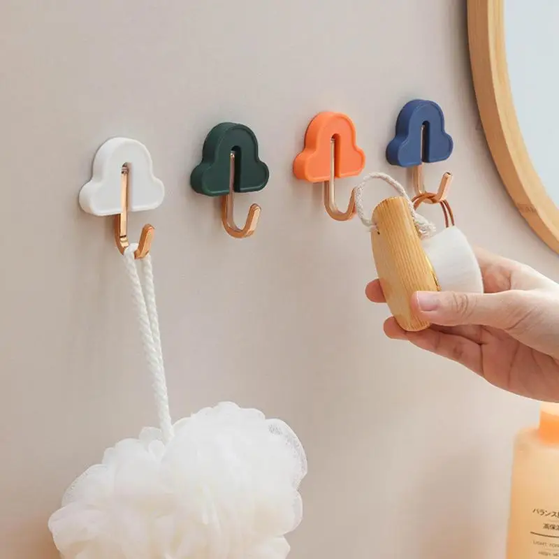 Cloud Adhesive Hooks Self Adhesive Cloud Shape Key Hanging Hook Multifunction Wall Mounted Clothes Towel Door Hook Room Hanger