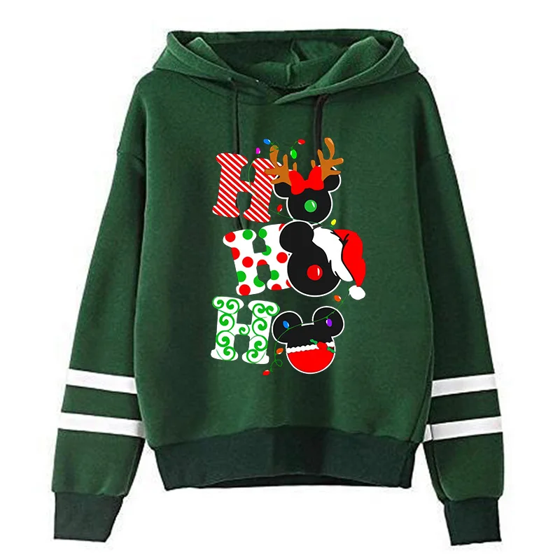 Fashion Cute Hoodie Christmas Minnie  Disney Sweatshirt Clothes Girl Boy Mickey Mouse Hoody Top Hoodies Kawaii Harajuku Cartoon