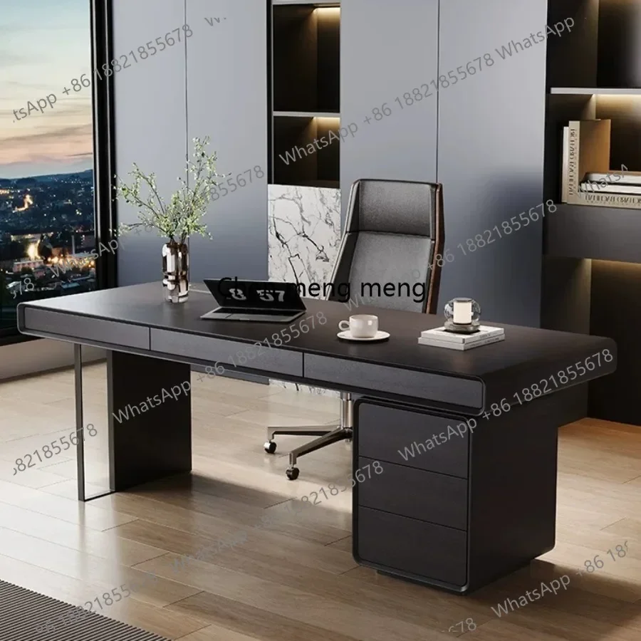 N138 Italian Minimalist Office Desks Wood Eco-friendly Office Desks Luxury Acrylic Wide Office Furniture Scrivanie Per Ufficio