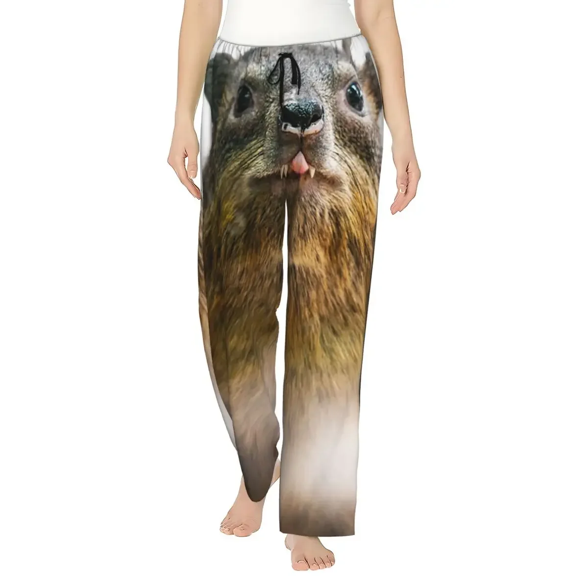 

Женские пижамные брюки Custom Rock Hyrax Photo Cute Vampire Potato с карманами для дома и сна