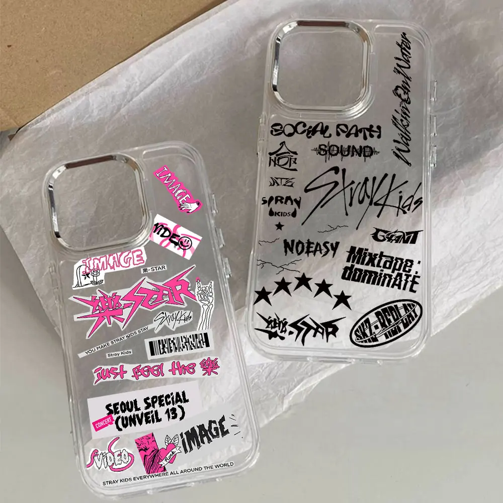 Phone Case For iPhone 17 16e 16 15 14 13 12 11 Pro Max XSMAX 8 7 Air Plus Strays Kids Max ident Rock Star Transparent Soft Cover