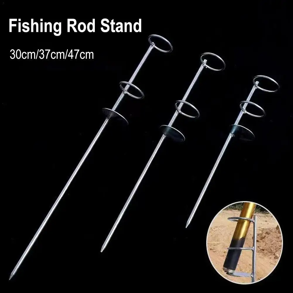 

30/40/50cm Double Rings Single Fork Fishing Rod Holder Bank Fishing Ground Rod Bracket Fishing Tools for Outdoor