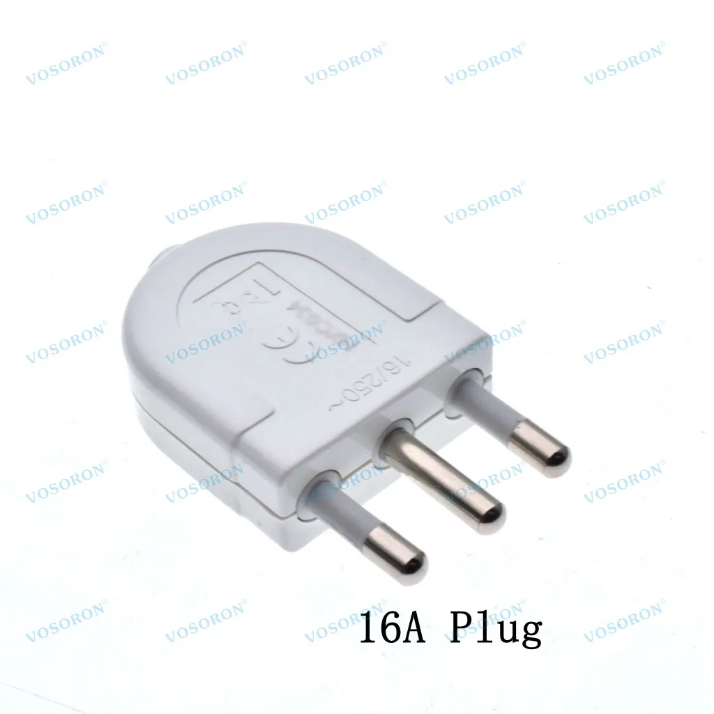 3 Pins Wiring Assembly Plug Italian Power Plug 10A/16A 250 AC Standard Power Adaptor Detachable Plug Male For Uruguay Chile