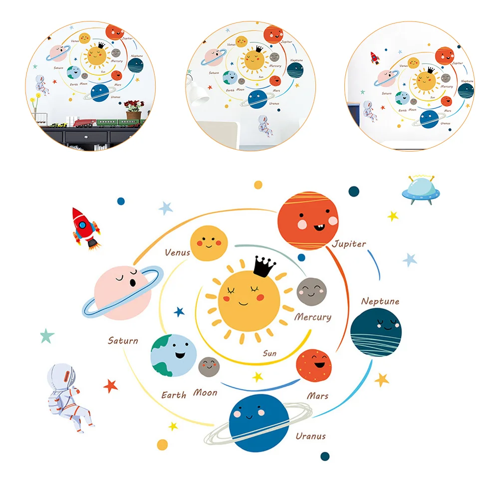 

Solar System Wall Sticker Nail Stickers Decorative Cartoon Kindergarten Pvc Decal