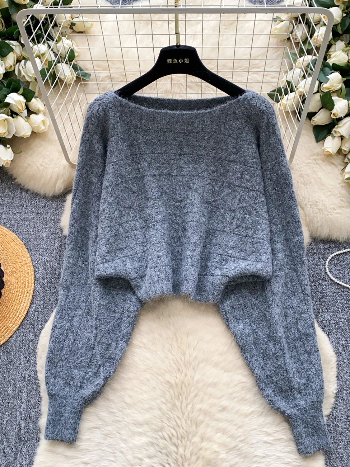 

Korean Laid-ba Sle Women's Sweater 2025 Winter Loose Casual Versatile Batwing Sve Twist Knitted Cover up Top