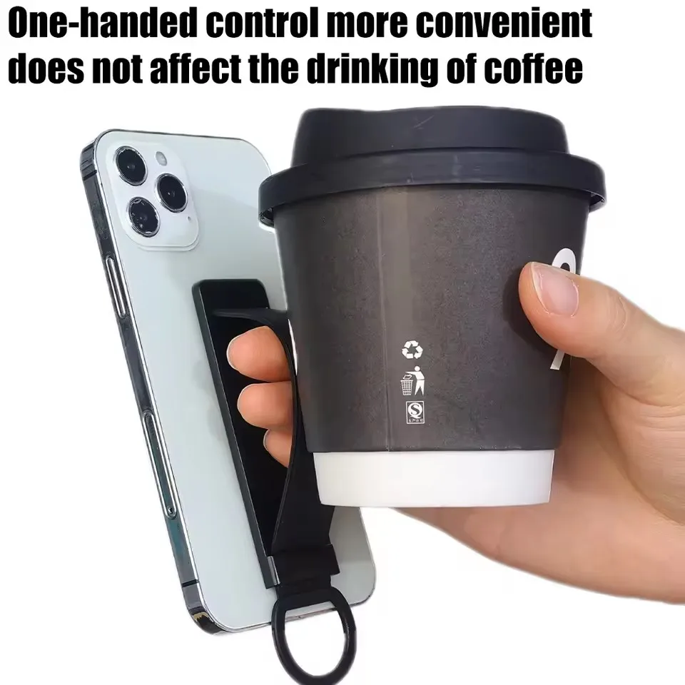 Universal Wristband Finger Holder Invisible Buckle Mobile Phone Back Sticker Desk Bracket Telescopic Push Pull Handle Grip Stand view 5