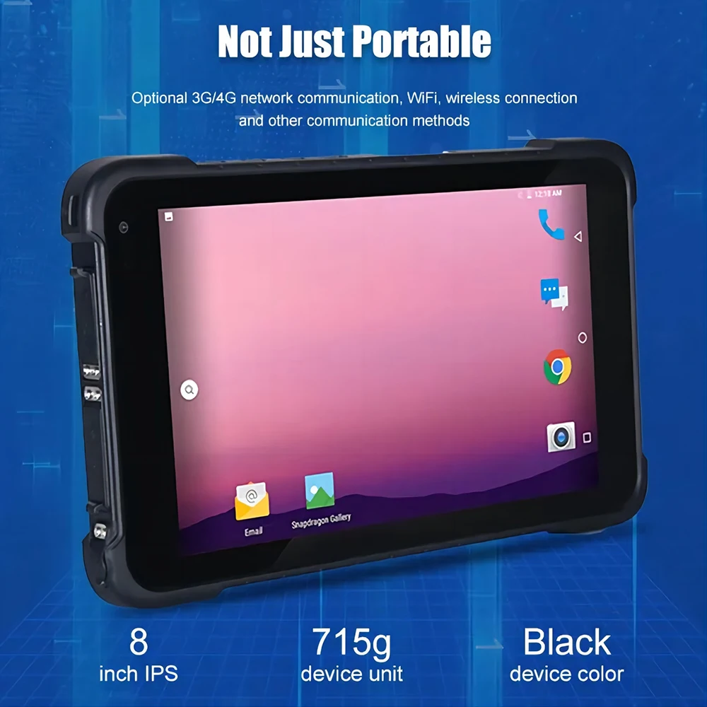 CHWEIDA  Android Rugged Tablet 8 Inch 4G LTE 8GB RAM 128GB ROM 2D Scanner Google Play IP67 Industrial Waterproof Tablet PC