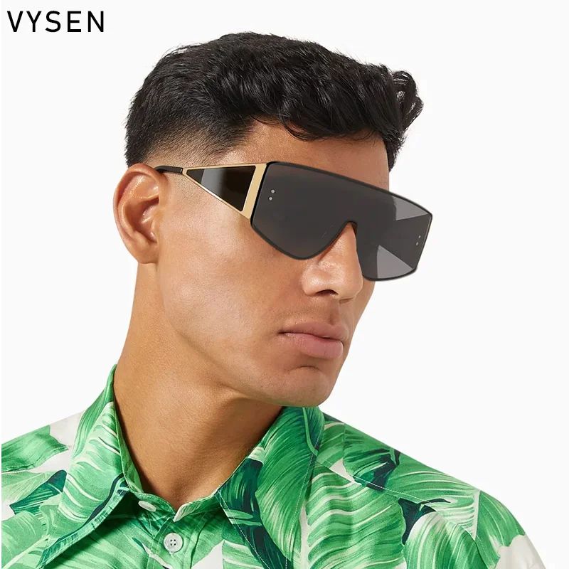 Oversized Square Vintage Sunglasses Men Women Big Frame 2025 Luxury Brand Classic One-Piece Shades Trend Mask Outdoor Eyewear