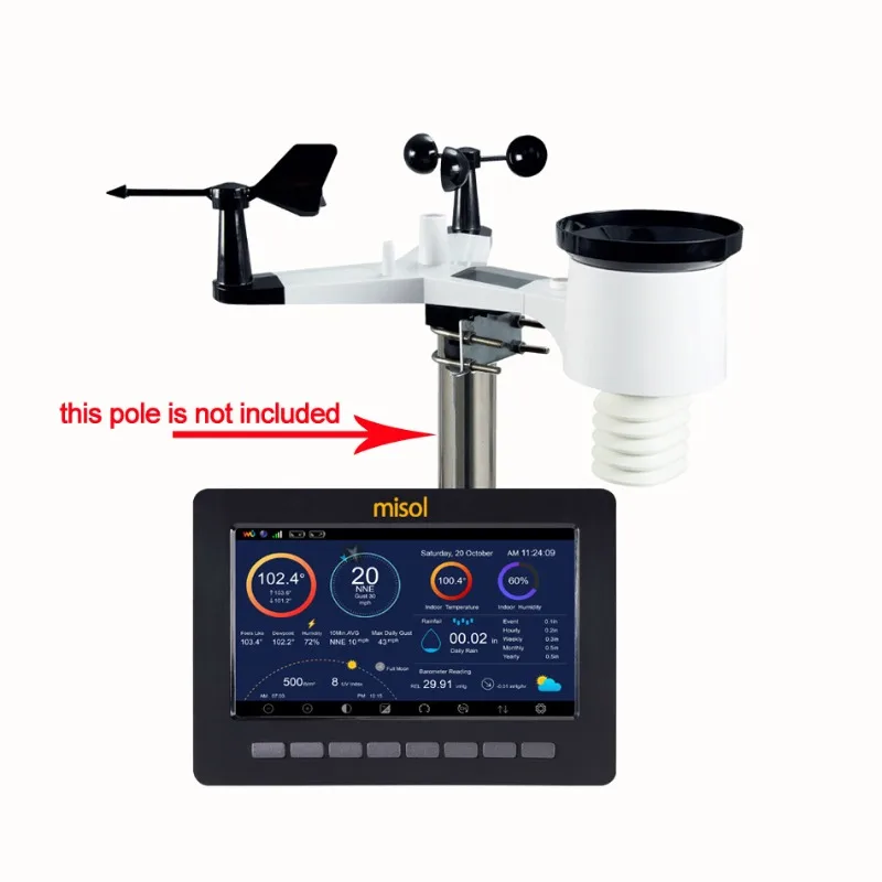 Misol Wireless Weather Station WiFi Connection Solar Wireless Transmission Data Upload Storage HP2550