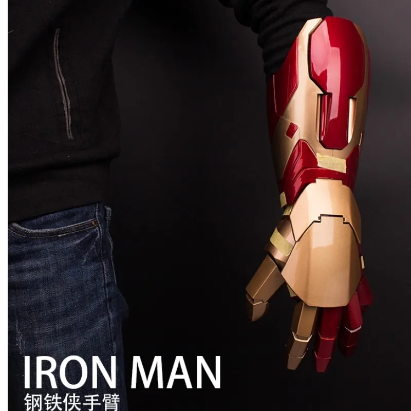 

New Mk42 Avengers Marvel 1:1 Iron Man Glowing Arm Gloves Cosplay Performance Props Wearable Figure Toys Gifts