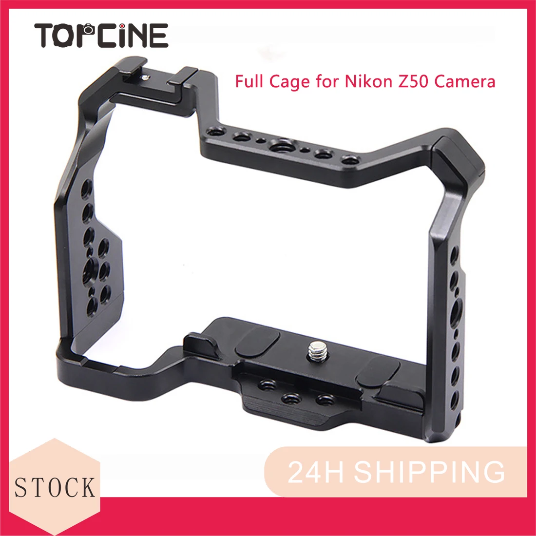 Topcine Z50 Camera Cage for Nikon Z50 Camera Accessory with 3/8“ Arri Locating and Cold Shoe Mount for Microphone Monitor Light