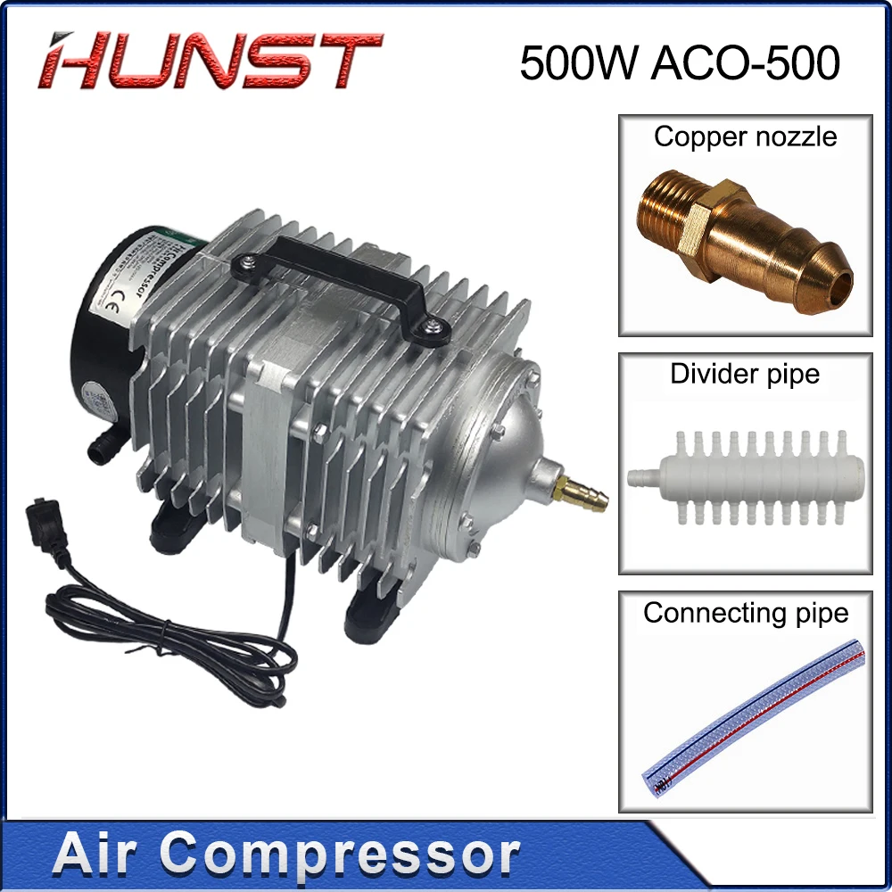 Imagem -02 - Hunst-elétrica Bomba de ar Magnética Compressor de ar 220v 500w Aco500 para Co2 Laser Gravação Máquina de Corte