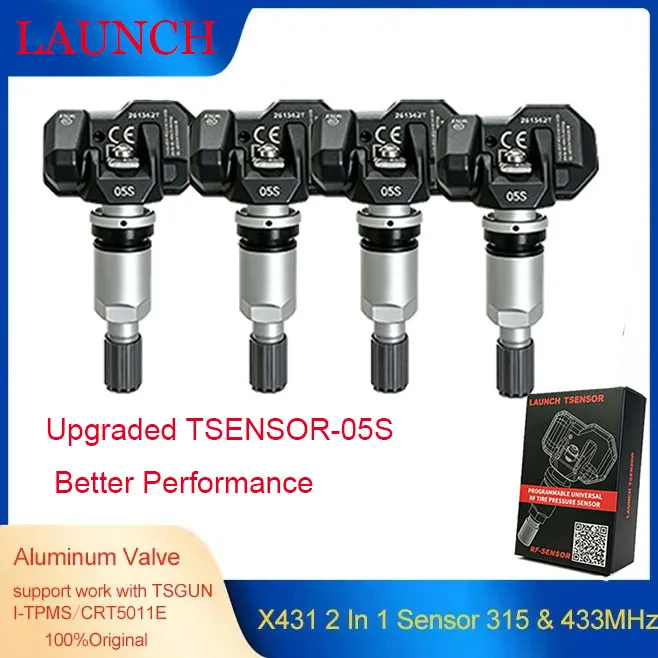 LAUNCH X431 TSENSOR-05S TPMS Sensor 315MHz & 433MHz 2 in 1 Tire Pressure Scanner Tire Repair Tools with for X431 I-TPMS/CRT5011E